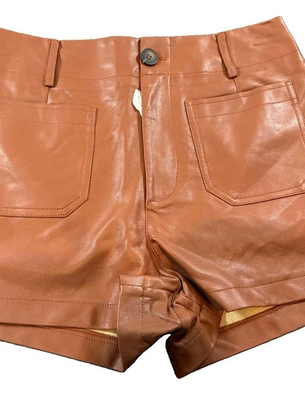Maeve The Colette Shorts Womens 30 Cocoa Brown Faux Leather High Rise Nwt